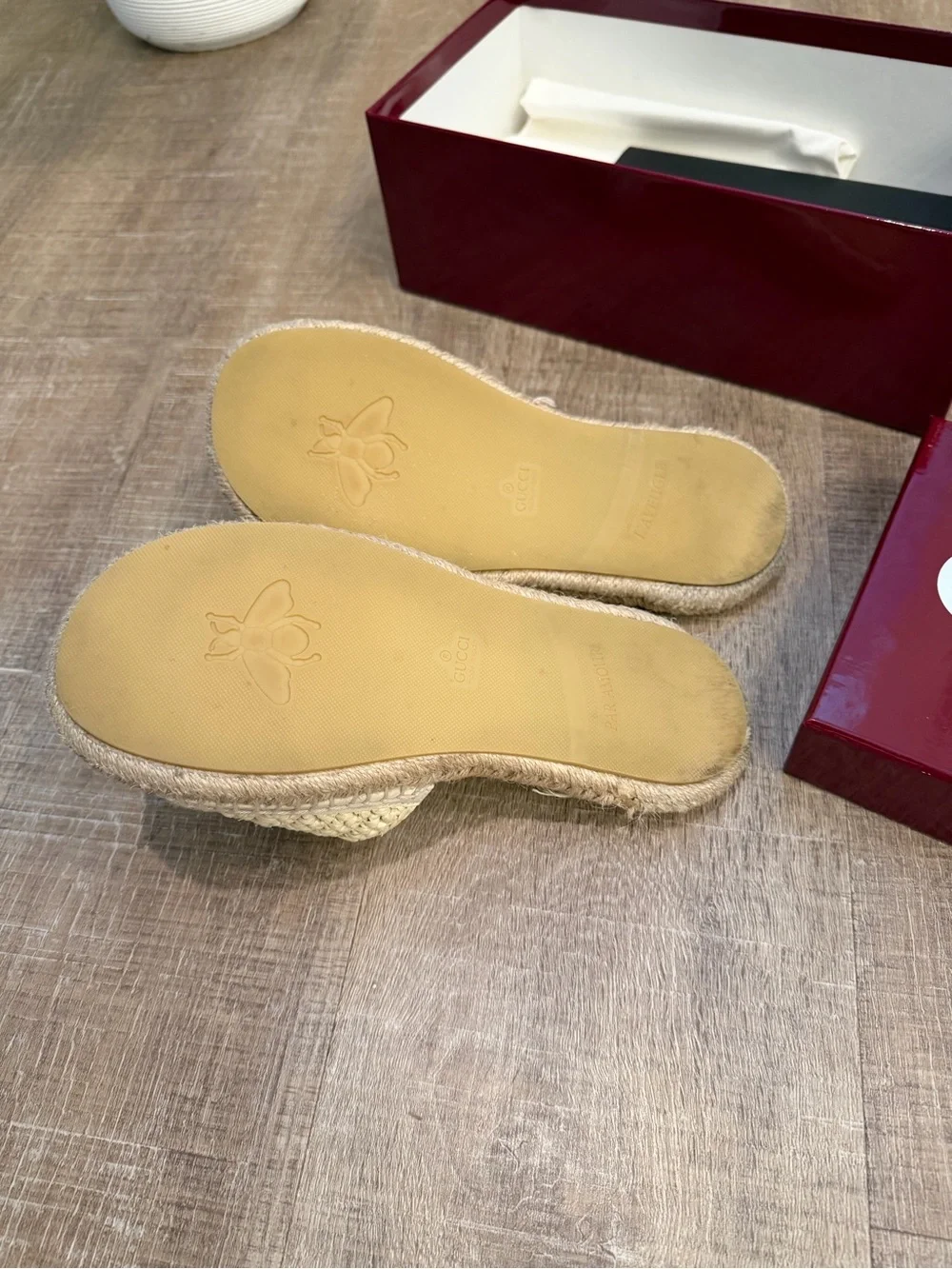 Gucci Cream Crochet Slide Sandals with Crystal Double G Accents